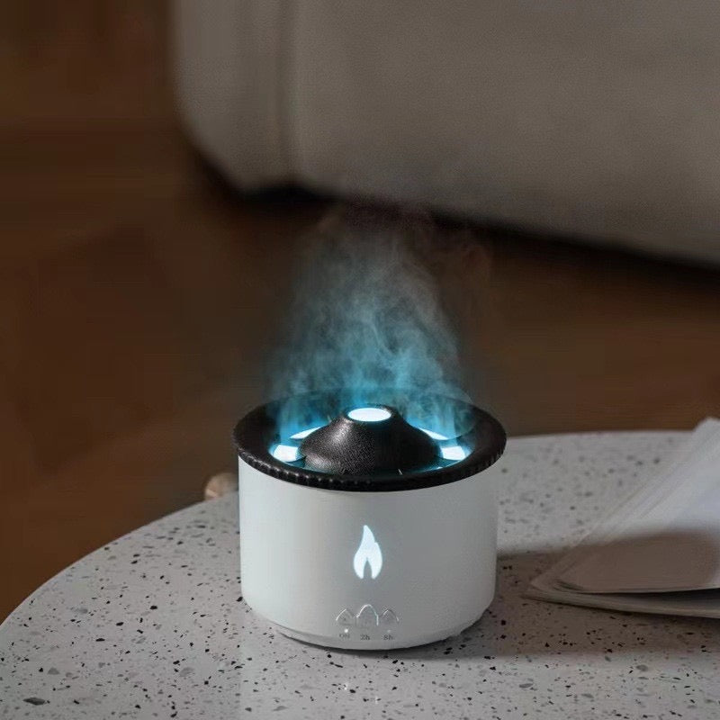 Volcano Air Humidifier Timing 2 Color Flame Lamp Aroma Diffuser for Home  Bedroom